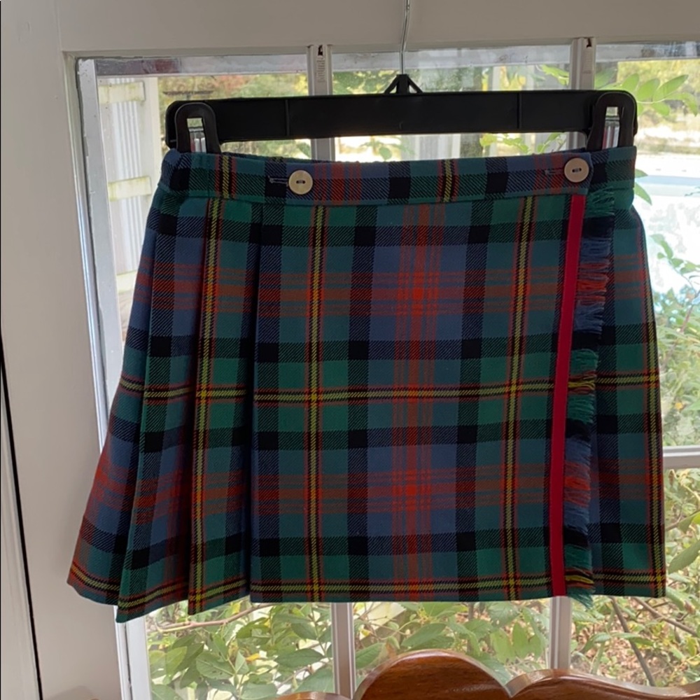 Girls wool plaid skirt